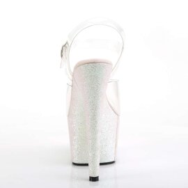 Pleaser Sandales ADORE-708HMG Transparent Argent Multi Paillettes
