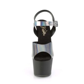 Pleaser Sandales ADORE-708N-DT Noir Hologramme