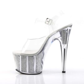 Pleaser Sandales ADORE-708SRS Transparent Argent Strass
