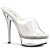 Pleaser Mules ALLURE-601 Transparent Argent