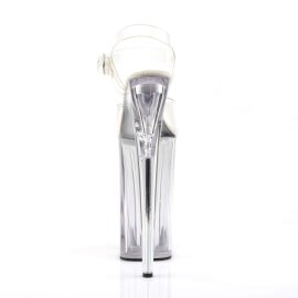 Pleaser Sandales BEYOND-008 Transparent Argent