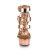 Pleaser Sandales DELIGHT-658 Or Rose Métallique Chrome Paillettes