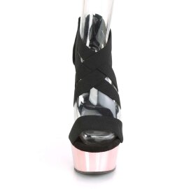 Pleaser Sandales DELIGHT-669 Noir Or Rose Chrome