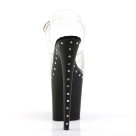 Pleaser Sandales FLAMINGO-808ABLS Transparent Noir Strass