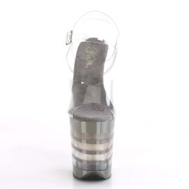 Pleaser Sandales FLAMINGO-808CHLN Transparent Noir Chrome