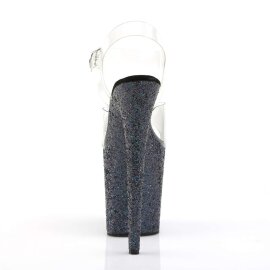 Pleaser Sandales FLAMINGO-808LG Transparent Noir Strass