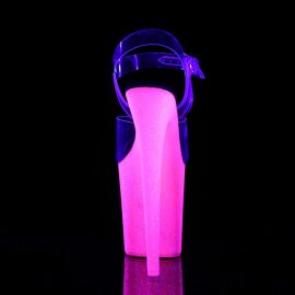 Pleaser Sandales FLAMINGO-808UVG Transparent Néon-Rose Paillettes