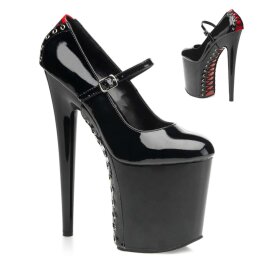 Pleaser Sandales FLAMINGO-887FH Noir Rouge