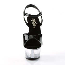 Pleaser Sandales KISS-209 Noir Transparent