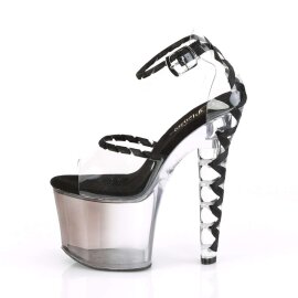 Pleaser Sandales LOVESICK-712T Transparent Noir