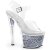 Pleaser Sandales SKY-308GF Transparent Argent Multi Paillettes