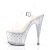 Pleaser Sandales STARDUST-708T Transparent Argent Strass