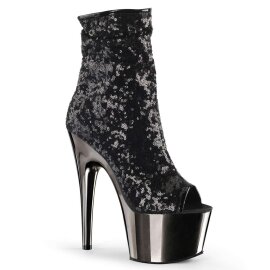 Pleaser Bottines ADORE-1008SQ Noir Chrome EU-35/US-5