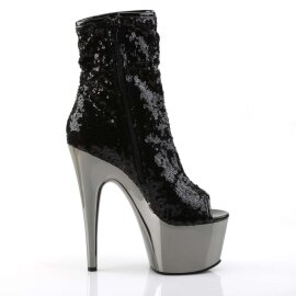 Pleaser Bottines ADORE-1008SQ Noir Chrome EU-38/US-8