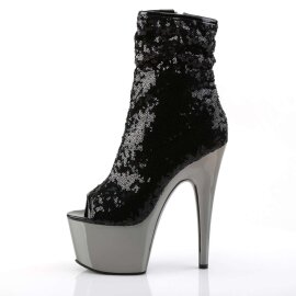 Pleaser Bottines ADORE-1008SQ Noir Chrome EU-39/US-9