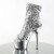 Pleaser Bottines ADORE-1008SQ Argent Multi Strass Chrome EU-37/US-7