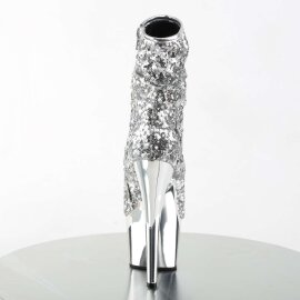 Pleaser Bottines ADORE-1008SQ Argent Multi Strass Chrome EU-39/US-9