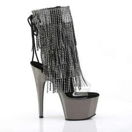 Pleaser Bottines ADORE-1017RSF Transparent Argent Noir Chrome EU-36/US-6