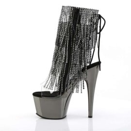 Pleaser Bottines ADORE-1017RSF Transparent Argent Noir Chrome EU-37/US-7
