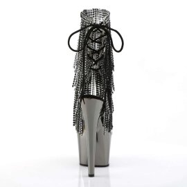 Pleaser Bottines ADORE-1017RSF Transparent Argent Noir Chrome EU-37/US-7
