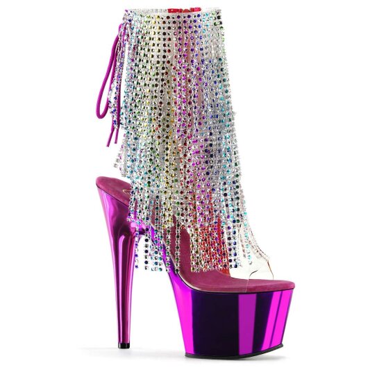 Pleaser Bottines ADORE-1017RSF Fuchsia Chrome Bigarré EU-35/US-5