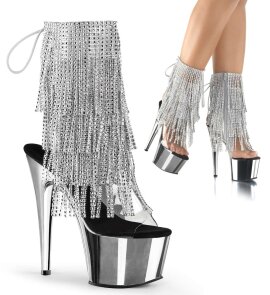 Pleaser Bottines ADORE-1017RSF Transparent Argent Chrome...