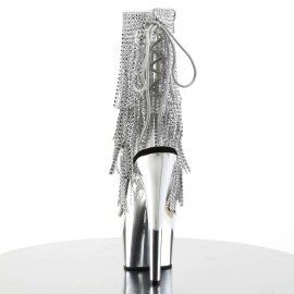 Pleaser Bottines ADORE-1017RSF Transparent Argent Chrome EU-36/US-6