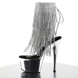 Pleaser Bottines ADORE-1017RSF Transparent Argent Chrome EU-38/US-8