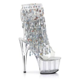 Pleaser Bottines ADORE-1017SQF Transparent Argent EU-40/US-10