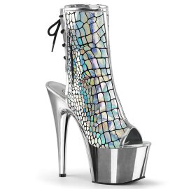 Pleaser Bottines ADORE-1018HG Argent Hologramme Chrome...