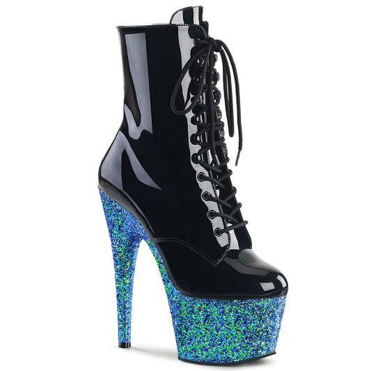 Pleaser Bottines ADORE-1020LG Noir Bleu Paillettes EU-35/US-5