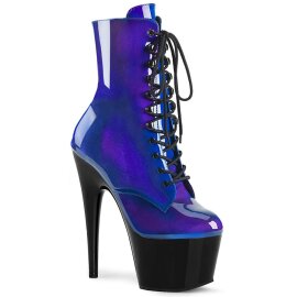 Pleaser Bottines ADORE-1020SHG Bleu-Violet Noir EU-35/US-5
