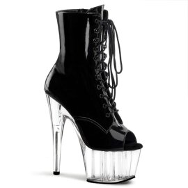 Pleaser Bottines ADORE-1021 Noir Transparent EU-35/US-5