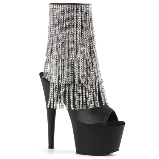 Pleaser Bottines ADORE-1024RSF Noir Argent EU-38/US-8