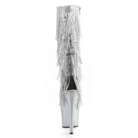 Pleaser Bottes ADORE-2024RSF Argent Métallique Strass EU-35/US-5