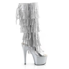 Pleaser Bottes ADORE-2024RSF Argent Métallique Strass EU-37/US-7