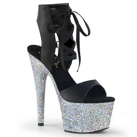 Pleaser Sandales ADORE-700-14LG Faux cuir Noir Strass...
