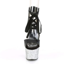 Pleaser Sandales ADORE-700-14LG Faux cuir Noir Strass...