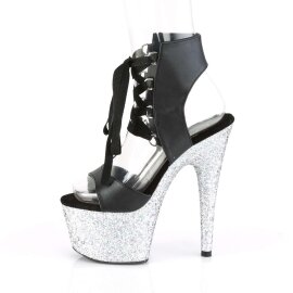 Pleaser Sandales ADORE-700-14LG Faux cuir Noir Strass Argent EU-35/US-5
