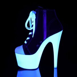 Pleaser Bottines ADORE-700SK-02 Noir Néon Blanc EU-35/US-5