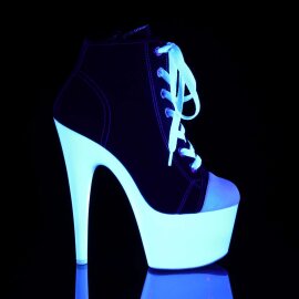 Pleaser Bottines ADORE-700SK-02 Noir Néon Blanc EU-35/US-5