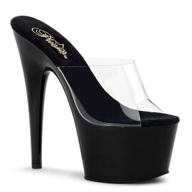 Pleaser Mules ADORE-701 Transparent Noir EU-37/US-7