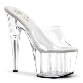 Pleaser Mules ADORE-701 Transparent Argent EU-35/US-5