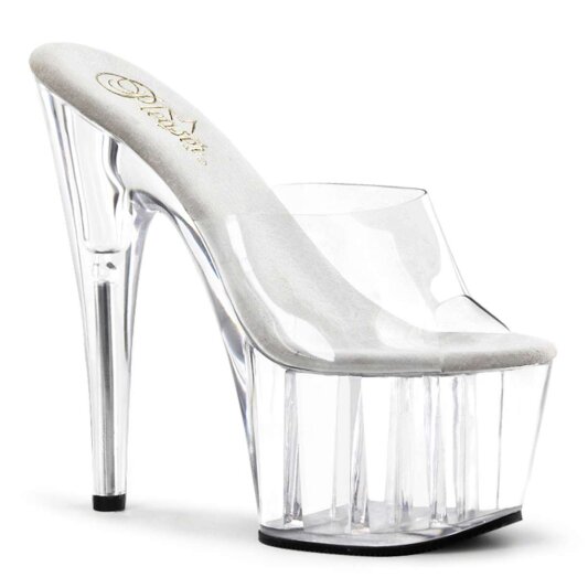 Pleaser Mules ADORE-701 Transparent Argent EU-37/US-7