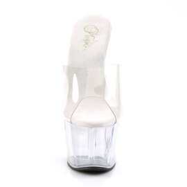 Pleaser Mules ADORE-701 Transparent Argent EU-37/US-7
