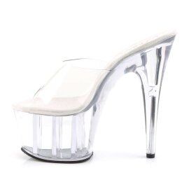 Pleaser Mules ADORE-701 Transparent Argent EU-37/US-7