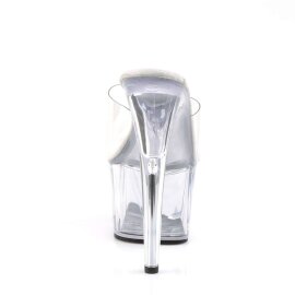 Pleaser Mules ADORE-701 Transparent Argent EU-37/US-7