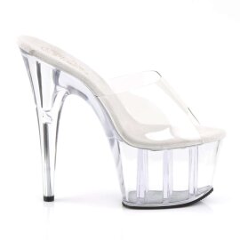 Pleaser Mules ADORE-701 Transparent Argent EU-37/US-7
