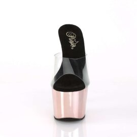 Pleaser Mules ADORE-701 Transparent Or Rose Chrome EU-35/US-5