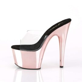 Pleaser Mules ADORE-701 Transparent Or Rose Chrome EU-35/US-5